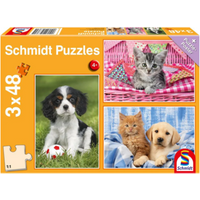 SCHMIDT SPIELE 56361 Kinderpuzzle 3 x 48 Teile - Meine liebsten Haustierbabys von Schmidt Spiele