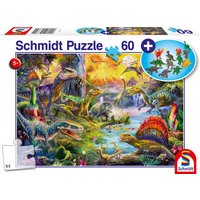 SCHMIDT SPIELE 56372 Dinosaurier, mit Add-on (Dinosaurier-Figuren-Set), 60 Teile von Schmidt Spiele