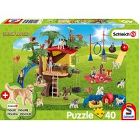 SCHMIDT SPIELE 56403 Farm World, Fröhliche Hunde, 40 Teile, mit Add-on (eine Original Figur) von Schmidt Spiele