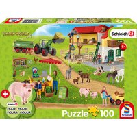 SCHMIDT SPIELE 56404 Farm World, Bauernhof und Hofladen, 100 Teile, mit Add-on (eine Original Figur) von Schmidt Spiele