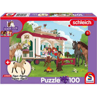 SCHMIDT SPIELE 56463 Kinderpuzzle 100 Teile Schleich ®: Horse Club - Hannoveraner Fohlen, Falbe, 100 Teile Kinderpuzzle mit Add-on (eine Original Figur) von Schmidt Spiele