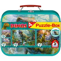 SCHMIDT SPIELE 56495 Kinderpuzzle-Box, 2 x 60, 2 x 100 Teile - Dinos von Schmidt Spiele
