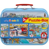 SCHMIDT SPIELE 56508 Kinderpuzzle-Box, 2 x 26, 2 x 48 Teile - Verkehrsmittel von Schmidt Spiele