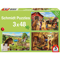 SCHMIDT SPIELE 56519 Kinderpuzzle 3 x 48 Teile Meine Lieblingspferde von Schmidt Spiele