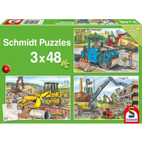 SCHMIDT SPIELE 56520 Kinderpuzzle 3 x 48 Teile Meine liebsten Baustellenfahrzeuge von Schmidt Spiele