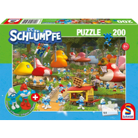 SCHMIDT SPIELE 56525 Kinderpuzzle 200 Teile In Schlumpfhausen, mit Add-on 2 Figuren von Schmidt Spiele