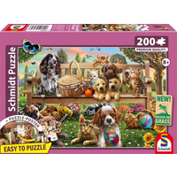SCHMIDT SPIELE 56534 Kinderpuzzle 200 Teile Gartenpicknick für Hund und Katze von Schmidt Spiele