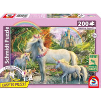 SCHMIDT SPIELE 56540 Kinderpuzzle 200 Teile Einhornstute mit zwei Fohlen von Schmidt Spiele