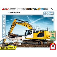 SCHMIDT SPIELE 56550 Kinderpuzzle 100 Teile Liebherr, Raupenbagger R928 von Schmidt Spiele