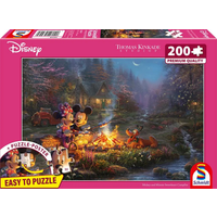 SCHMIDT SPIELE 56558 Kinderpuzzle 200 Teile Disney, Mickey and Minnie Sweatheart Campfire von Schmidt Spiele