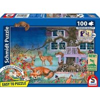 SCHMIDT SPIELE 56575 Kinderpuzzle 100 Teile Nächtlicher Tierbesuch von Schmidt Spiele