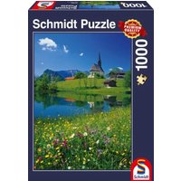 SCHMIDT SPIELE 57391 Erwachsenenpuzzle 1000 Teile Inzell, Einsiedlhof und Kirche St. Nikolaus von Schmidt Spiele
