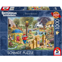 SCHMIDT SPIELE 58423 Erwachsenenpuzzle 1000 Teile KIDDINX Thomas Kinkade Studios: Benjamin Blümchen, Ein Tag im Neustädter Zoo von Schmidt Spiele