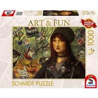 SCHMIDT SPIELE 58529 Puzzle 1000 Teile Markus Binz: Mona Lisa 2024 von Schmidt Spiele