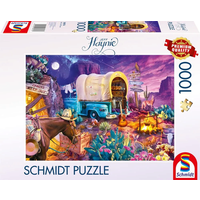 SCHMIDT SPIELE 58576 Puzzle 1000 Teile Romantisches Wildwest-Camping von Schmidt Spiele