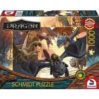 SCHMIDT SPIELE 58582 Puzzle 1000 Teile Drachenzähmen leicht gemacht, Ready to Strike von Schmidt Spiele