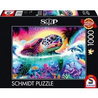 SCHMIDT SPIELE 58634 Puzzle 1000 Teile Neon Schildkröte von Schmidt Spiele