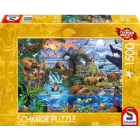 SCHMIDT SPIELE 58866 Puzzle 1500 Teile Panorama der Tierwelt von Schmidt Spiele