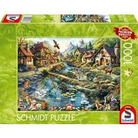 SCHMIDT SPIELE 58874 Puzzle 1000 Teile Dörfchen am Waldesrand von Schmidt Spiele