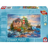 SCHMIDT SPIELE 59716 Puzzle 500 Teile Leuchtturm am Felsen von Schmidt Spiele