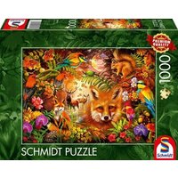 SCHMIDT SPIELE 59795 Puzzle 1000 Teile Blüten, Fell und Federn von Schmidt Spiele