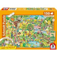 Schmidt 56531 - Spiel, Spaß und Umweltschutz, Puzzle mit Poster, 150 Teile aus NATPAX® Graspappe von Schmidt Spiele