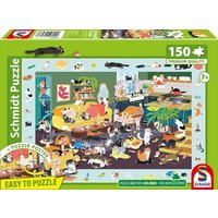 Schmidt 56533 - Lustiges Katzen-Gewimmel, Puzzle mit Poster, 150 Teile aus NATPAX® Graspappe von Schmidt Spiele