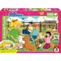 Schmidt 56541 - Bibi Blocksberg, Tierpension, Puzzle mit Poster, 100 Teile aus NATPAX® Graspappe von Schmidt Spiele