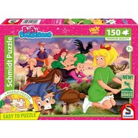 Schmidt 56542 - Bibi Blocksberg, Hexenrennen, Puzzle mit Poster, 150 Teile aus NATPAX® Graspappe von Schmidt Spiele