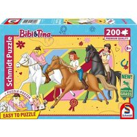 Schmidt 56544 - Bibi & Tina, Pferdeliebe, Puzzle mit Poster, 200 Teile aus NATPAX® Graspappe von Schmidt Spiele