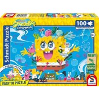 Schmidt 56545 - SpongeBob Schwammkopf, Abenteuer in Bikinibottom, Puzzle mit Poster, 100 Teile aus NATPAX® Graspappe von Schmidt Spiele