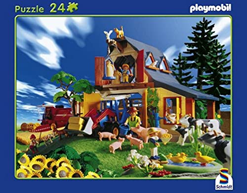Schmidt - Playmobil, Bauernhof, 24 Teile Rahmenpuzzle von Schmidt Spiele