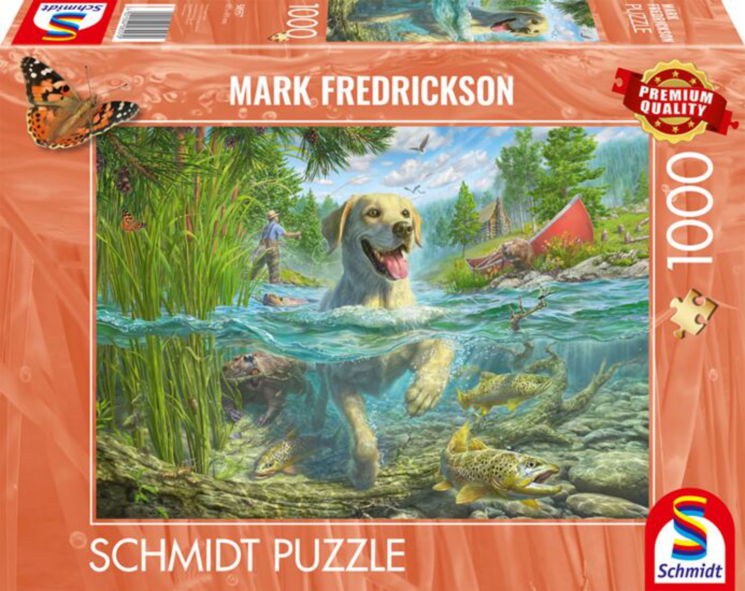 Schmidt Puzzle 1000 Teile - Hundeliebe - gelber Labrador auf Fischjagd - Schmidt Puzzle 1000 Teile - Hundeliebe - gelber Labrador auf Fischjagd - von Schmidt Spiele