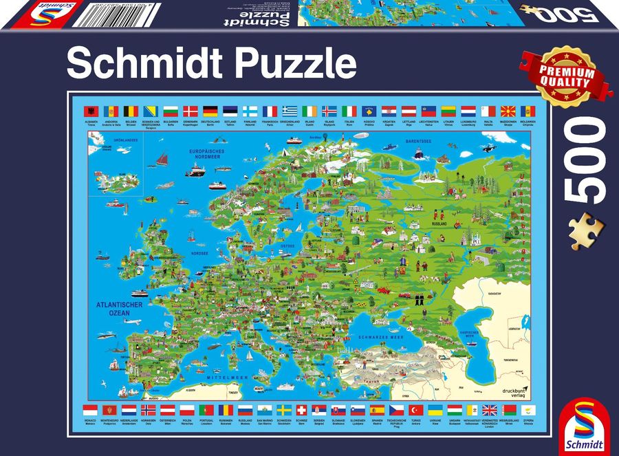 Schmidt Puzzle 500 Teile - Europa Entdecken - Schmidt Puzzle 500 Teile - Europa Entdecken - von Schmidt Spiele