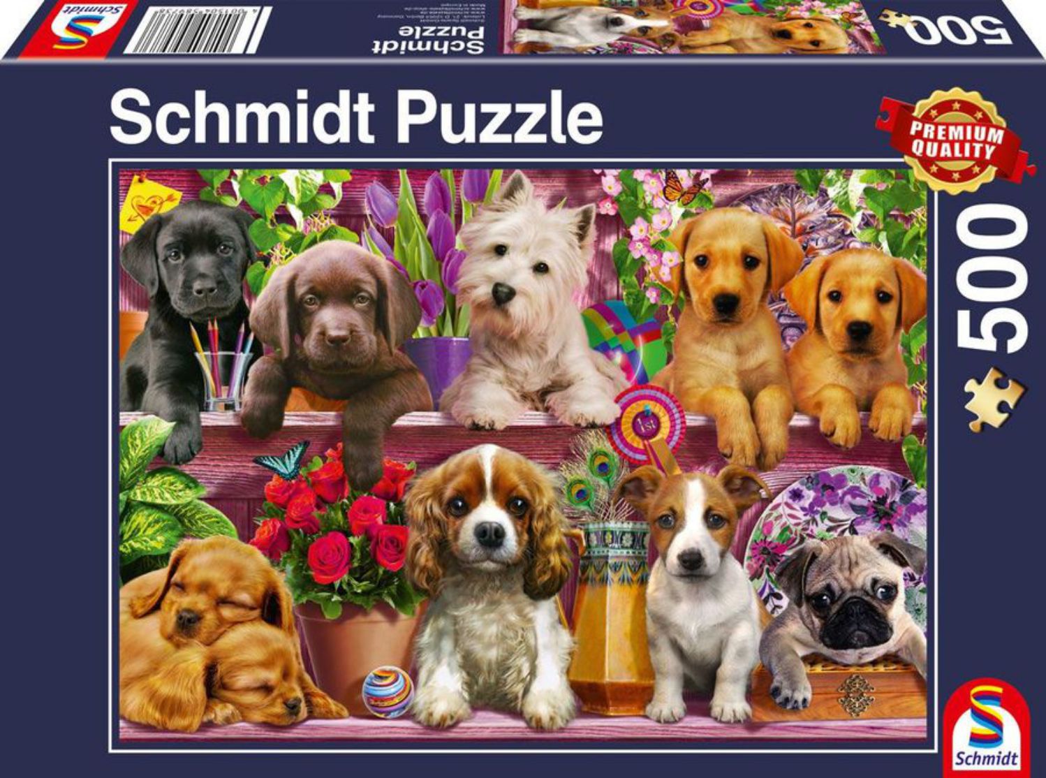 Schmidt Puzzle 500 Teile – Hunde im Regal - Schmidt Puzzle 500 Teile – Hunde im Regal - von Schmidt Spiele