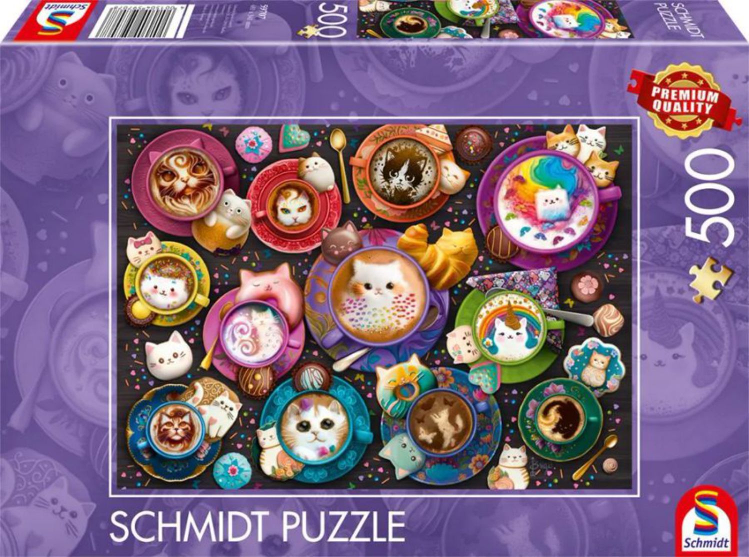 Schmidt Puzzle 500 Teile – Kätzchen a la Latte Art  - von Schmidt Spiele