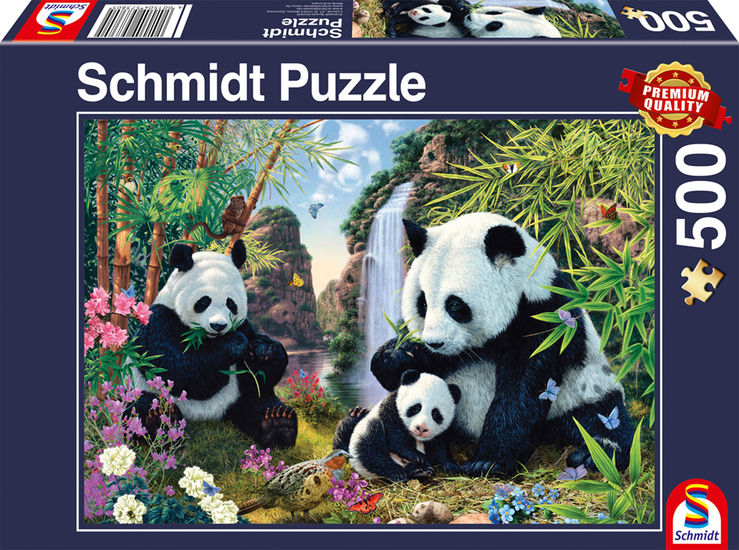 Schmidt Puzzle 500 Teile - Pandafamilie am Wasserfall - Schmidt Puzzle 500 Teile - Pandafamilie am Wasserfall - von Schmidt Spiele