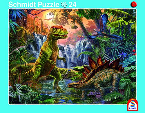 Schmidt Spiele 2er-Set Rahmenpuzzle Giganten der Urzeit und Dinosaurierwelt 24+40 Teile von Schmidt Spiele