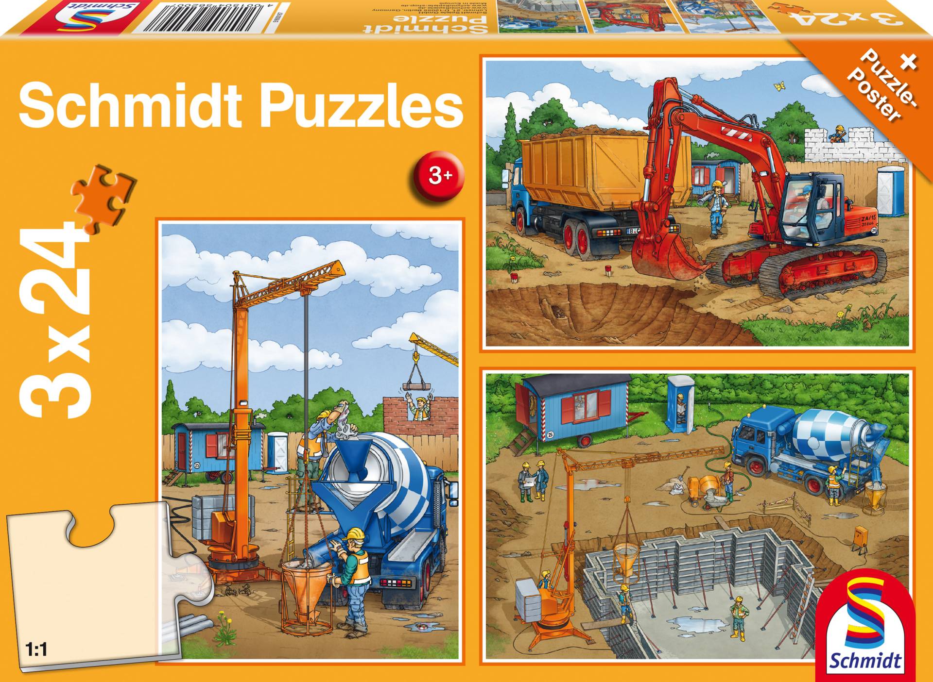 Schmidt Spiele 3 Puzzles - Auf der Baustelle 24 Teile Puzzle Schmidt-Spiele-56200 Schmidt Spiele 3 Puzzles - Auf der Baustelle 24 Teile Puzzle Schmidt-Spiele-56200 von Schmidt Spiele