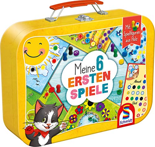 Schmidt Spiele 40591 Meine 6 ersten Spiele im Metallkoffer, Kinderspielesammlung, bunt von Schmidt Spiele