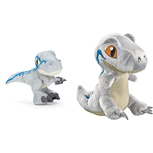 Schmidt Spiele 42753 Jurassic World Kuscheltier, 30 cm, Blau & 42752 Jurassic World, Blue, 16 cm Plüschfigur von Schmidt Spiele