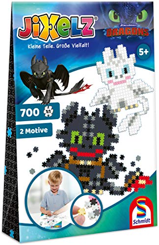 Schmidt Spiele 46131 Jixelz, Dragons, 2 Motive, 700 Teile, Kinder-Bastelsets, Kinderpuzzle, bunt von Schmidt Spiele