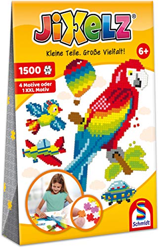 Schmidt Spiele 46138 Jixelz, Alles, was fliegt, 1500 Teile, 5 Motive, Kinder-Bastelsets, Kinderpuzzle, bunt von Schmidt Spiele