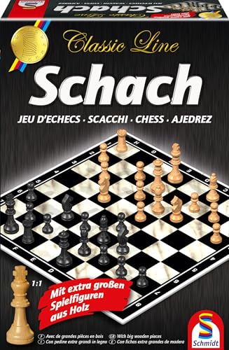 Schmidt Spiele 49082 Classic Line: Schach (gr. Spielfiguren), Monochrom" Oder "Holz/Natur von Schmidt