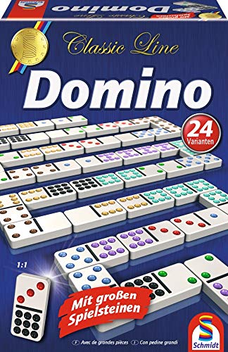 Schmidt Spiele 49207 Classic Line, Domino, mit großen Spielsteinen, Bunt von Schmidt Spiele