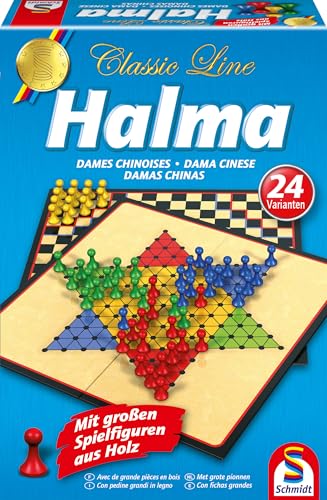 Schmidt Spiele 49217 Classic Line, Halma, mit großen Spielfiguren aus Holz von Schmidt Spiele