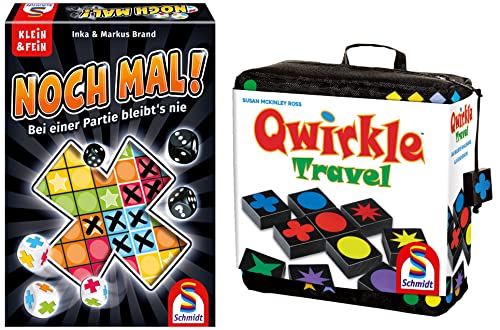 Schmidt Spiele 49270 Qwirkle Travel, Spiel des Jahres 2011 als Reisespiel & 49327 Noch mal! von Schmidt Spiele