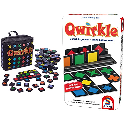 Schmidt Spiele 49270 Qwirkle Travel, Spiel des Jahres 2011 als Reisespiel & 51410 51410-Qwirkle, Weiss von Schmidt Spiele