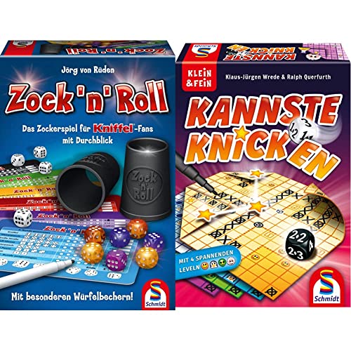 Schmidt Spiele 49320 Zock'n'Roll & 49387 Kannste knicken, Würfelspiel aus der Serie Klein & Fein, Bunt von Schmidt Spiele