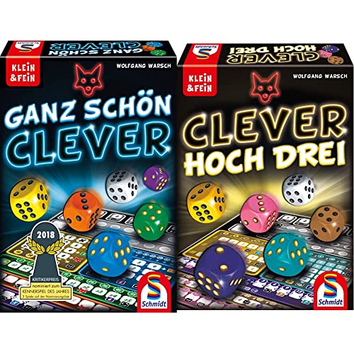 Schmidt Spiele 49340 Ganz Schön Clever, Würfelspiel aus der Serie Klein & Fein, bunt & 49384 Clever hoch DREI, Würfelspiel aus der Serie Klein & Fein von Schmidt Spiele